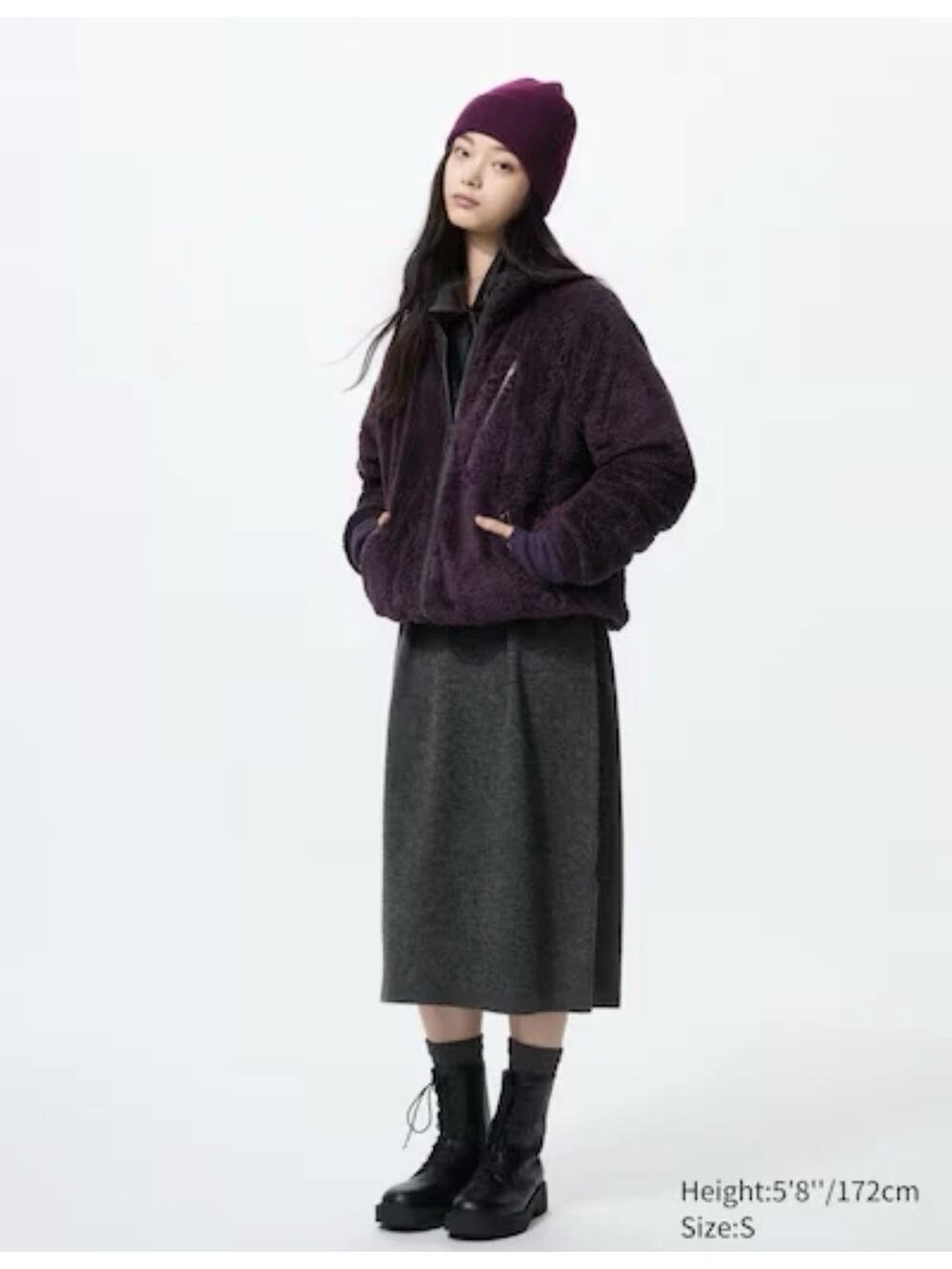 Uniqlo x Needles Fleece Jacket Purple XXS